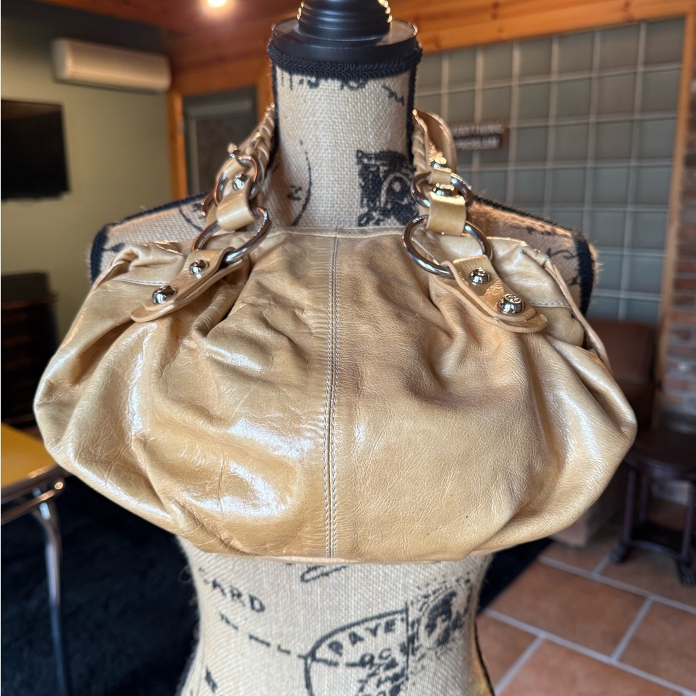 Francesco Biasia Tan Leather Shoulder Bag